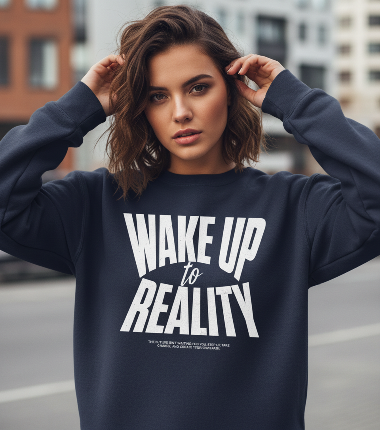 Wake Up To Reality Sweatshirt, Graphic Pullover, Motivational Quote Top, Unisex Streetwear, Neutral Aesthetic, Cozy Layer