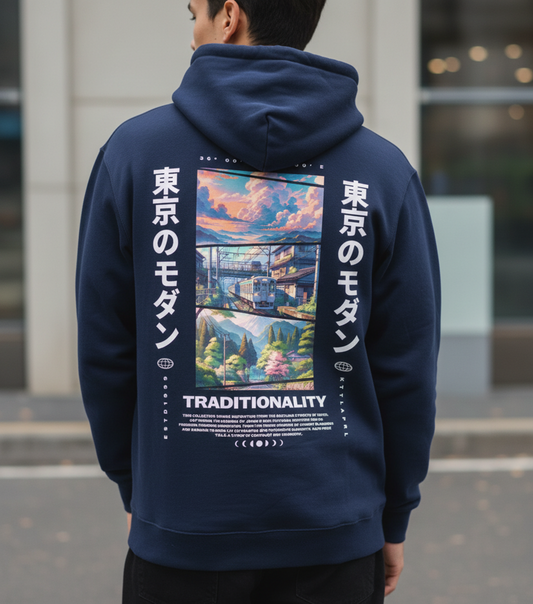 Tokyo Japan Graphic Hoodie, Japanese Cityscape, Kanji Typography, Streetwear Pullover, Unisex Fleece Sweatshirt