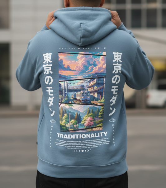 Tokyo Japan Graphic Hoodie, Japanese Cityscape, Kanji Typography, Streetwear Pullover, Unisex Fleece Sweatshirt