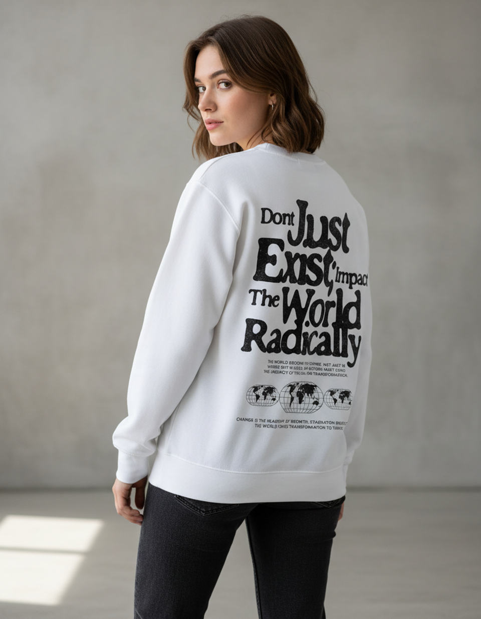Impact The World Sweatshirt, Motivational Quote Crewneck, Inspirational Graphic Pullover, Unisex Streetwear Top