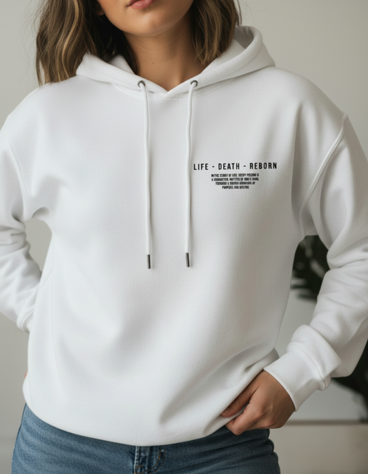 Snake Rose Gothic Hoodie, Serpent Floral Sweatshirt, White Roses Graphic, Witchy Unisex Pullover, Dark Botanical Aesthetic