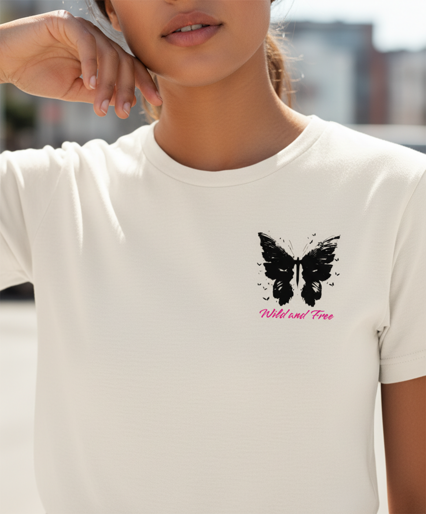 Butterfly T-Shirt, Wild Free, Butterflies Graphic Tee, Boho Nature Shirt, Vintage Retro, Unisex Softstyle, Gift for Her