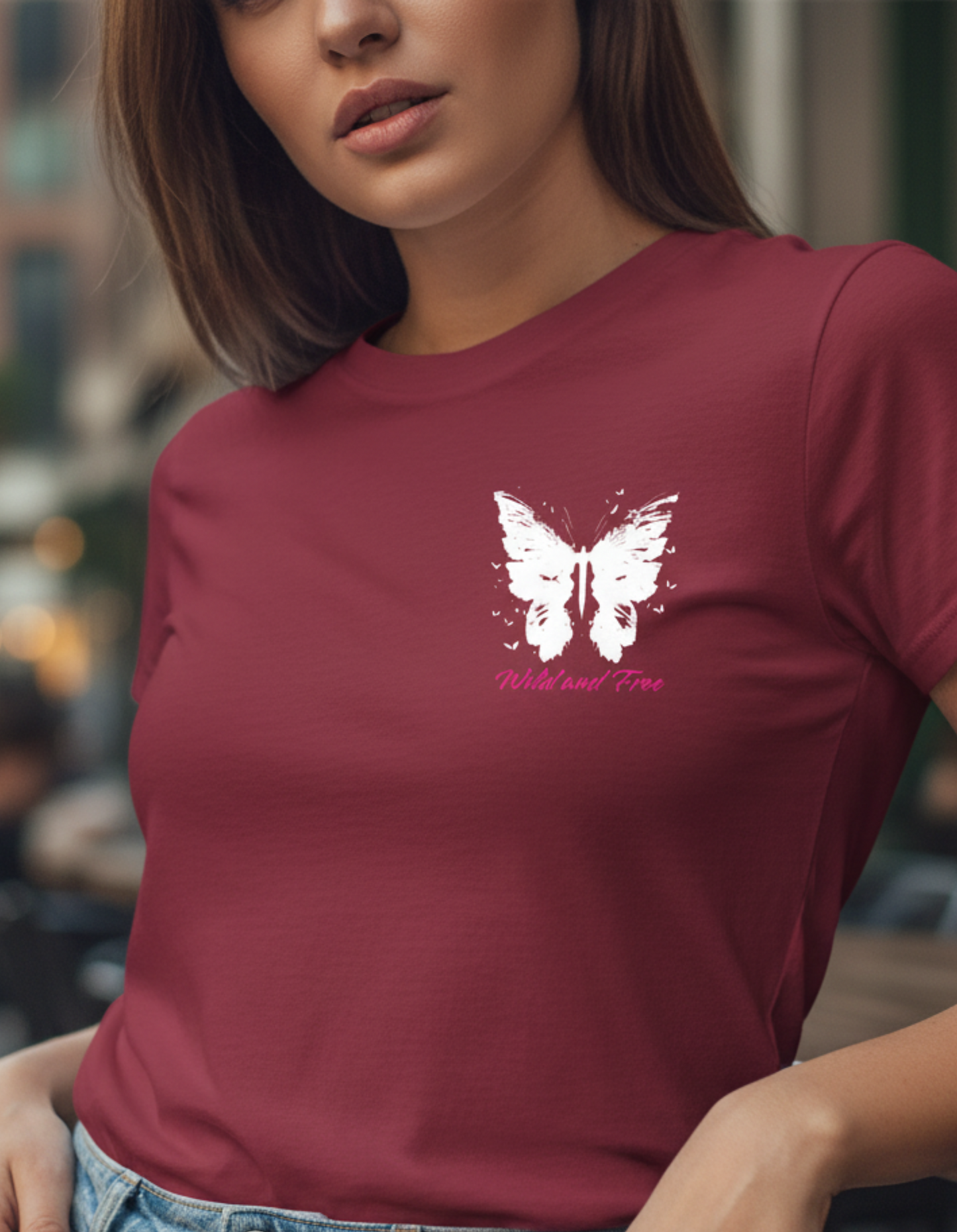 Butterfly T-Shirt, Wild Free, Butterflies Graphic Tee, Boho Nature Shirt, Vintage Retro, Unisex Softstyle, Gift for Her