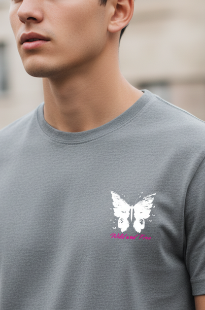 Butterfly T-Shirt, Wild Free, Butterflies Graphic Tee, Boho Nature Shirt, Vintage Retro, Unisex Softstyle, Gift for Her