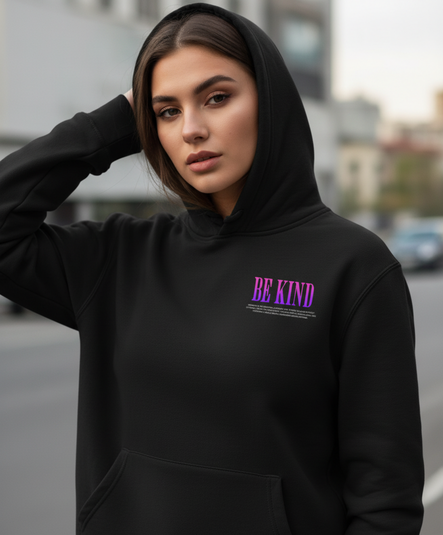 Kindness Rose Graphic Hoodie, Floral Typography Sweatshirt, Pastel Gothic Aesthetic, Botanical Soft Goth, Unisex Pullover