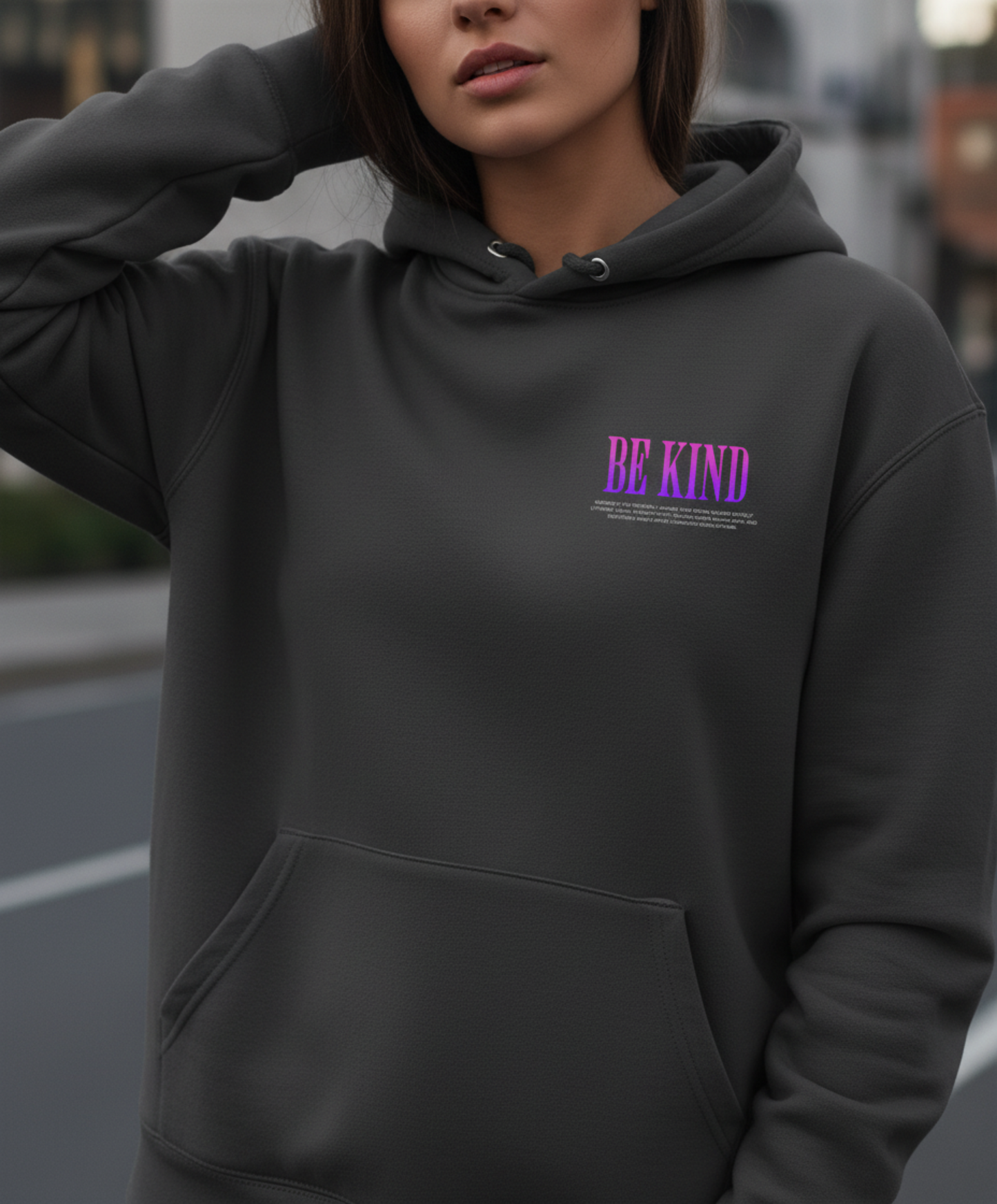 Kindness Rose Graphic Hoodie, Floral Typography Sweatshirt, Pastel Gothic Aesthetic, Botanical Soft Goth, Unisex Pullover