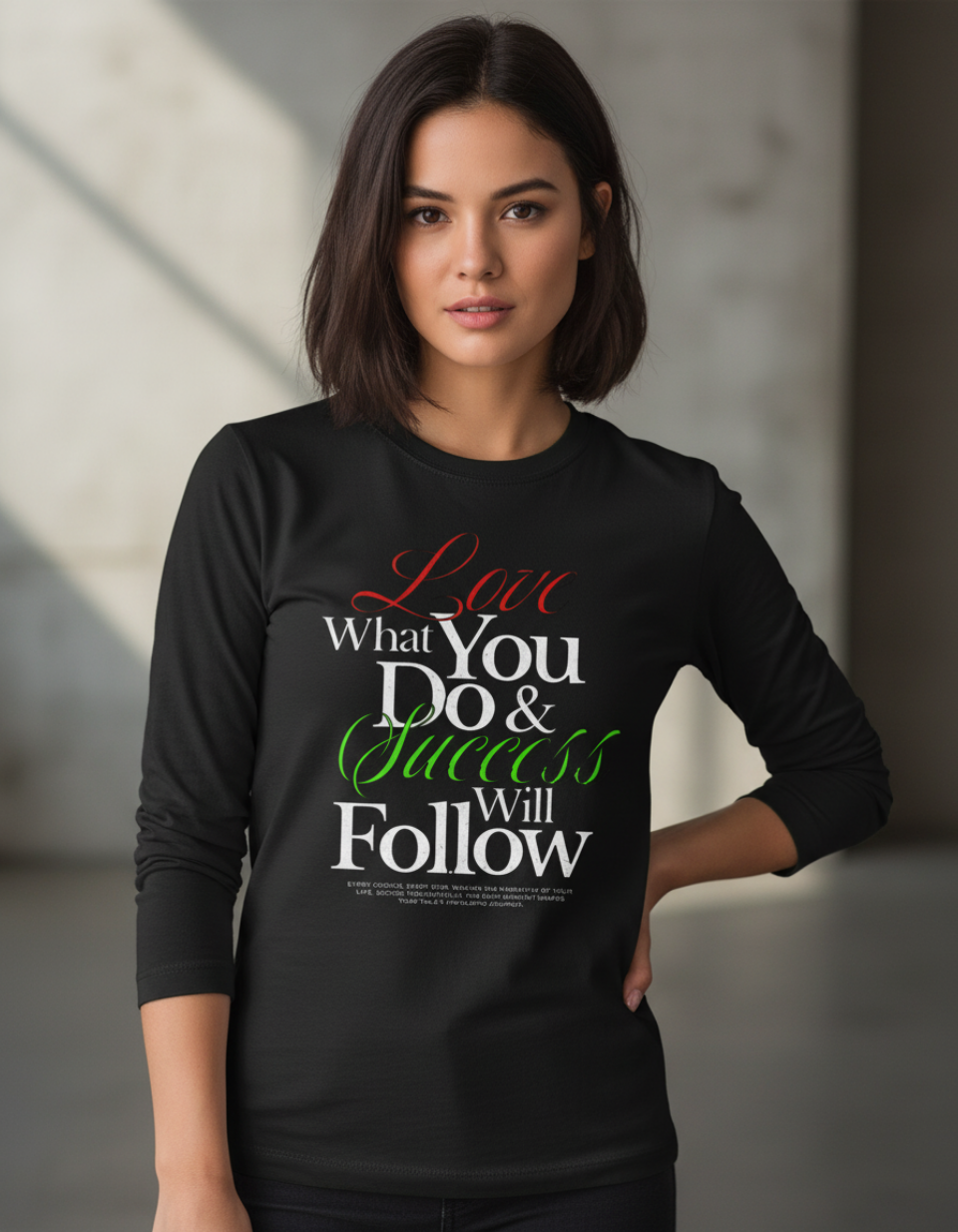 Inspirational Quote Long Sleeve, Motivational Shirt, Positive Message Tee, Minimal Script Design, Unisex Casual Top, Gift For Her Him