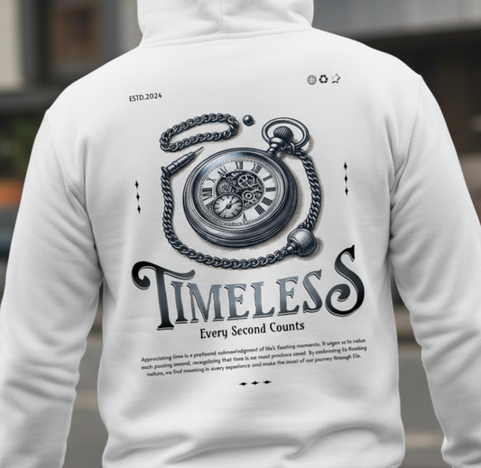 Pocket Watch Graphic Hoodie, Streetwear Pullover, Vintage Clock Design, Unisex Fleece Sweatshirt, Retro Aesthetic, Cozy Layer